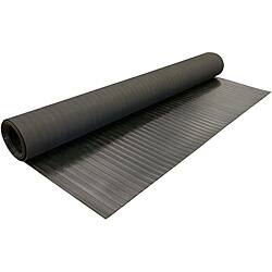 Wide Rib Corrugated Rubber Floor Mat - 3mmx4ftx16ft Roll - 4' x 16' - 4' x 16' - Black