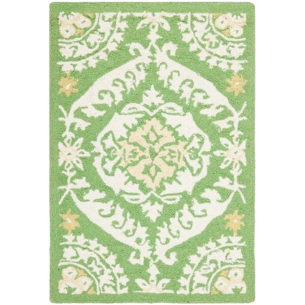 Safavieh Hand-hooked Chelsea Heritage Green Wool Rug - 1'8" x 2'6"