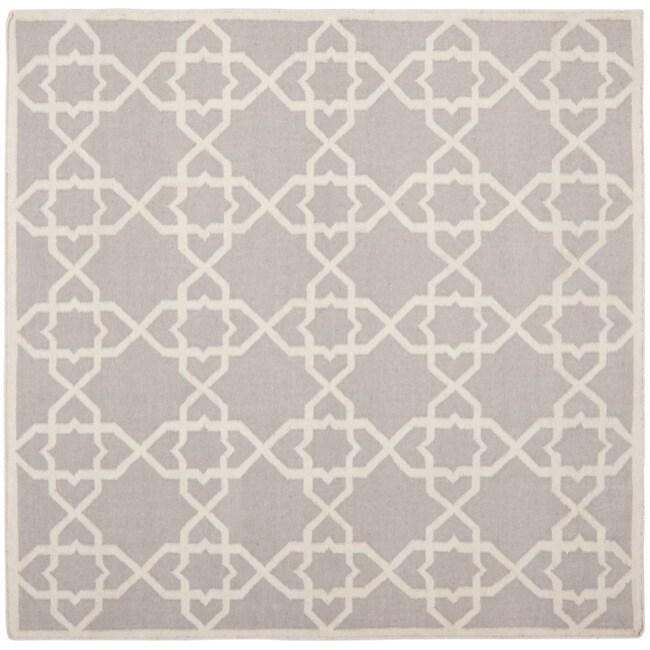 Shop Safavieh Handwoven Moroccan Reversible Dhurrie Grey/ Ivory Wool
