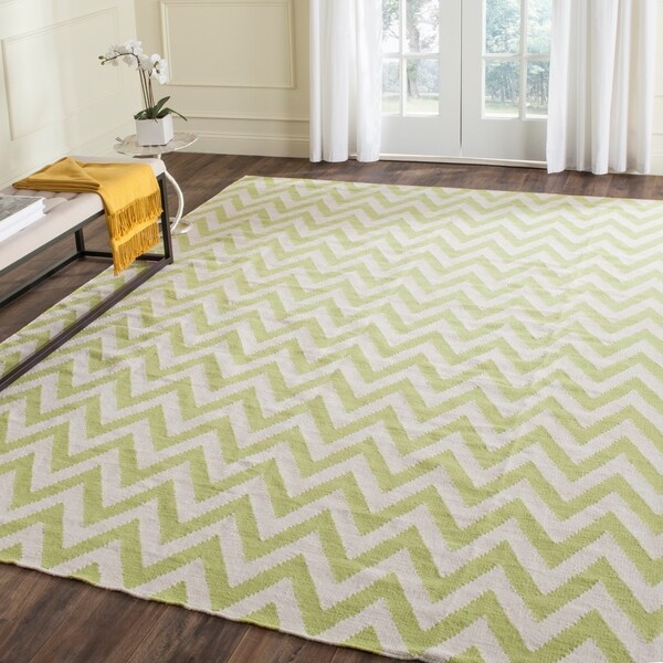 Shop Safavieh Handwoven Moroccan Reversible Dhurrie Chevron Green