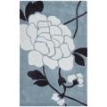 Safavieh Handmade Modern Art Harmony Floral Blue/ Ivory Polyester Rug - 2'6 x 4'