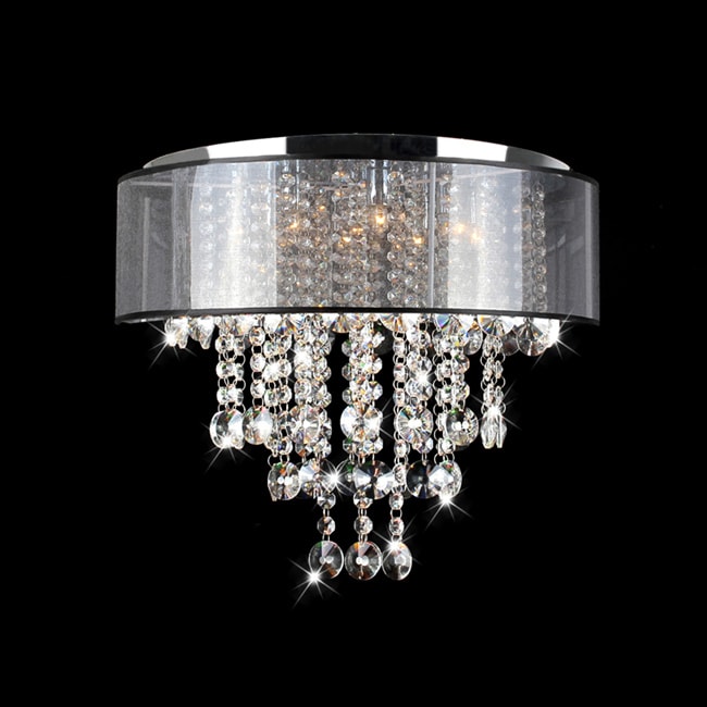 Visalia Chrome 9 light Flushmount Chandelier