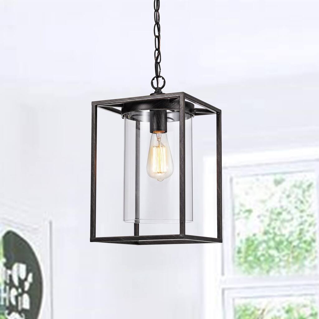La Pedriza Antique Black Finish Glass Chandelier