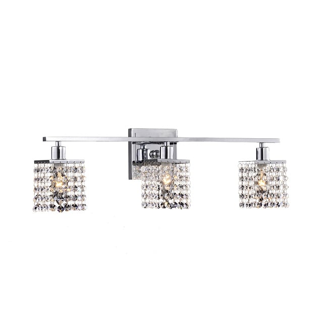 Otis Designs 3 light Chrome/ Crystal Square Shade Wall Sconce