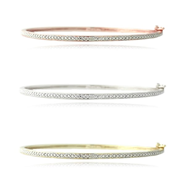 DB Designs Gold over Sterling Silver Diamond Accent Bangle Bracelet
