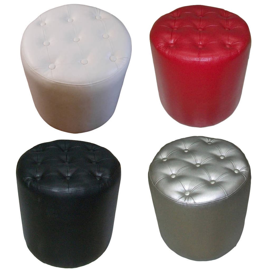 Handmade Contemporary Leather Ottoman Pouf (Morocco)