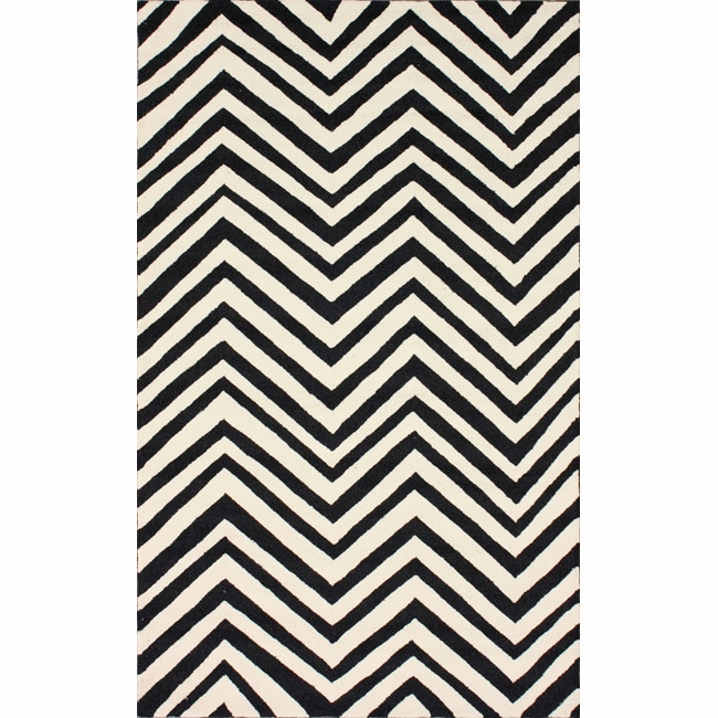 Nuloom Handmade Chevron Indoor/ Outdoor Black Rug (5 X 8)