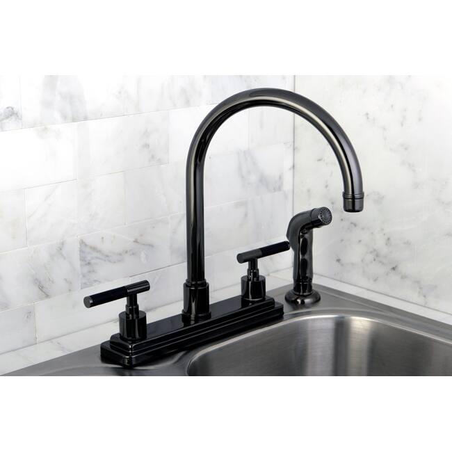 Kingston Brass Black Nickel Two-handle Kitchen Faucet