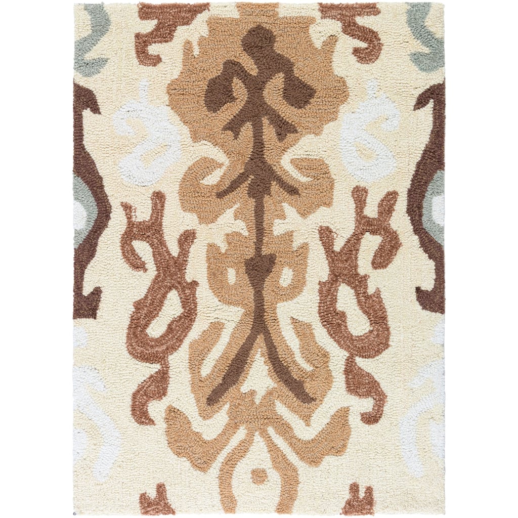Hand-hooked Camden Beige Area Rug - 2' x 2'9" - 2' x 2'9"