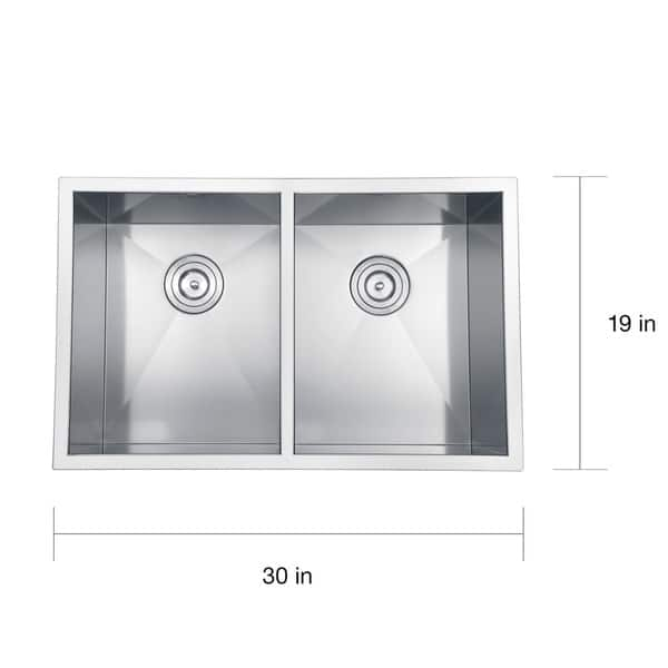 Shop Ruvati 30 Inch Undermount 50 50 Double Bowl Zero Radius 16