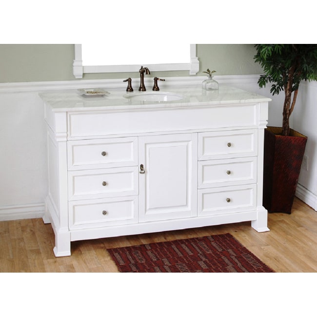 Olivia 60 In Single Wood Bathroom Vanity Wh