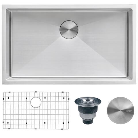 Ruvati 32-inch Undermount 16 Gauge Tight Radius Kitchen Sink Stainless Steel Single Bowl - RVH7400 - 32" x 19"