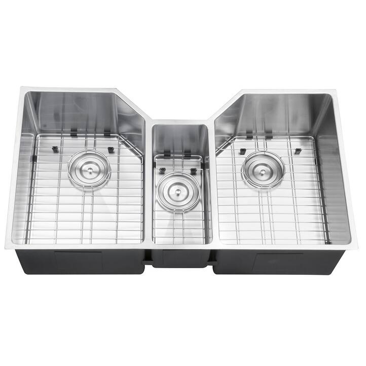 Ruvati 35" Triple Bowl Undermount 16 Gauge Stainless Steel Kitchen Sink - RVH8500 - 35 x 19.625