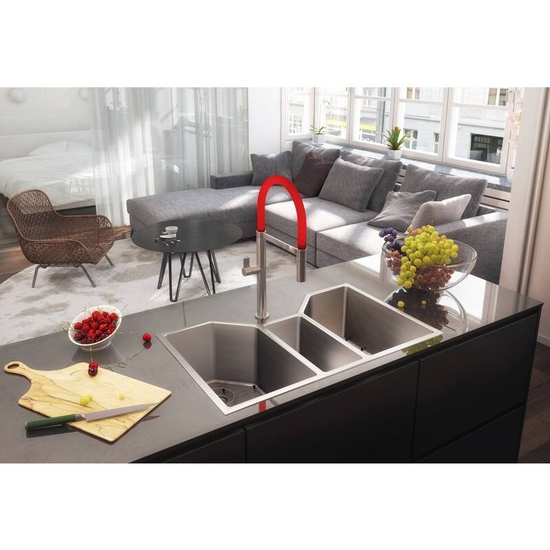 Ruvati 35" Triple Bowl Undermount 16 Gauge Stainless Steel Kitchen Sink - RVH8500 - 35 x 19.625