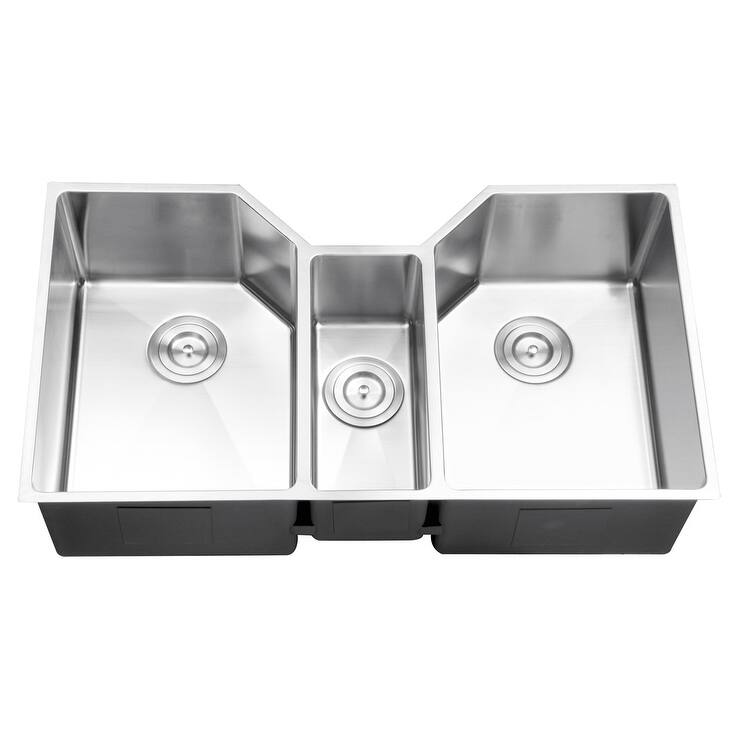 Ruvati 35" Triple Bowl Undermount 16 Gauge Stainless Steel Kitchen Sink - RVH8500 - 35 x 19.625