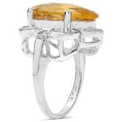 Malaika Sterling Silver 10 2/5ct TGW Citrine and White Topaz Ring Malaika Gemstone Rings