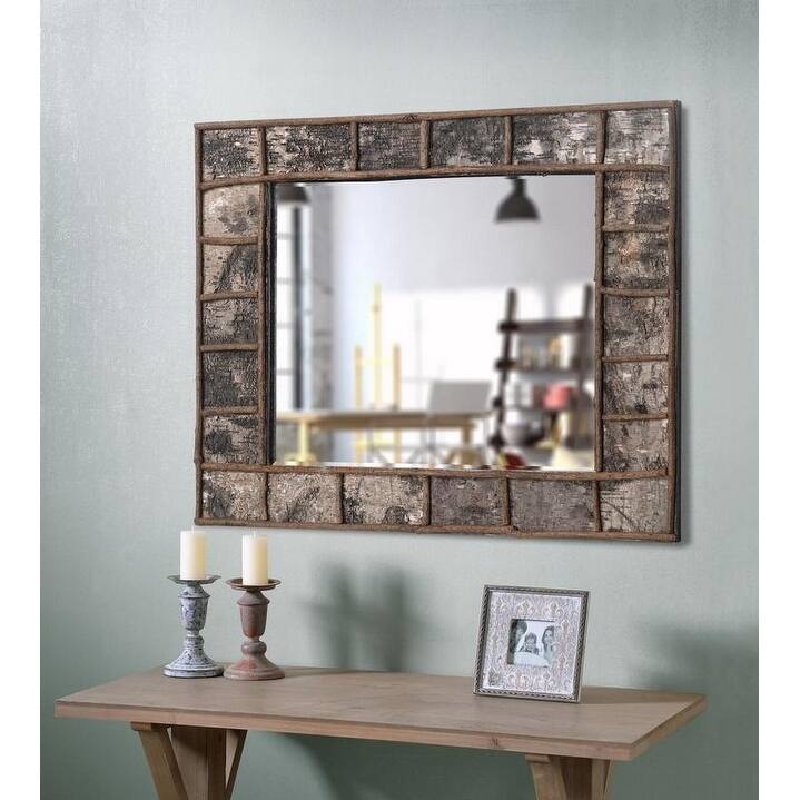 Jobi Natural Birch Bark Wall Mirror