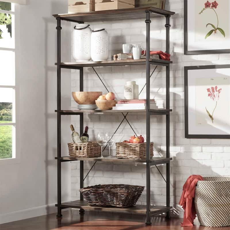 Myra Vintage Industrial Rustic 40-inch Bookcase by iNSPIRE Q Classic