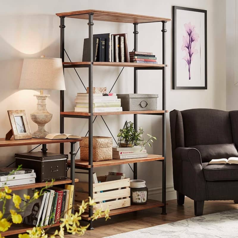 Myra Vintage Industrial Rustic 40-inch Bookcase by iNSPIRE Q Classic