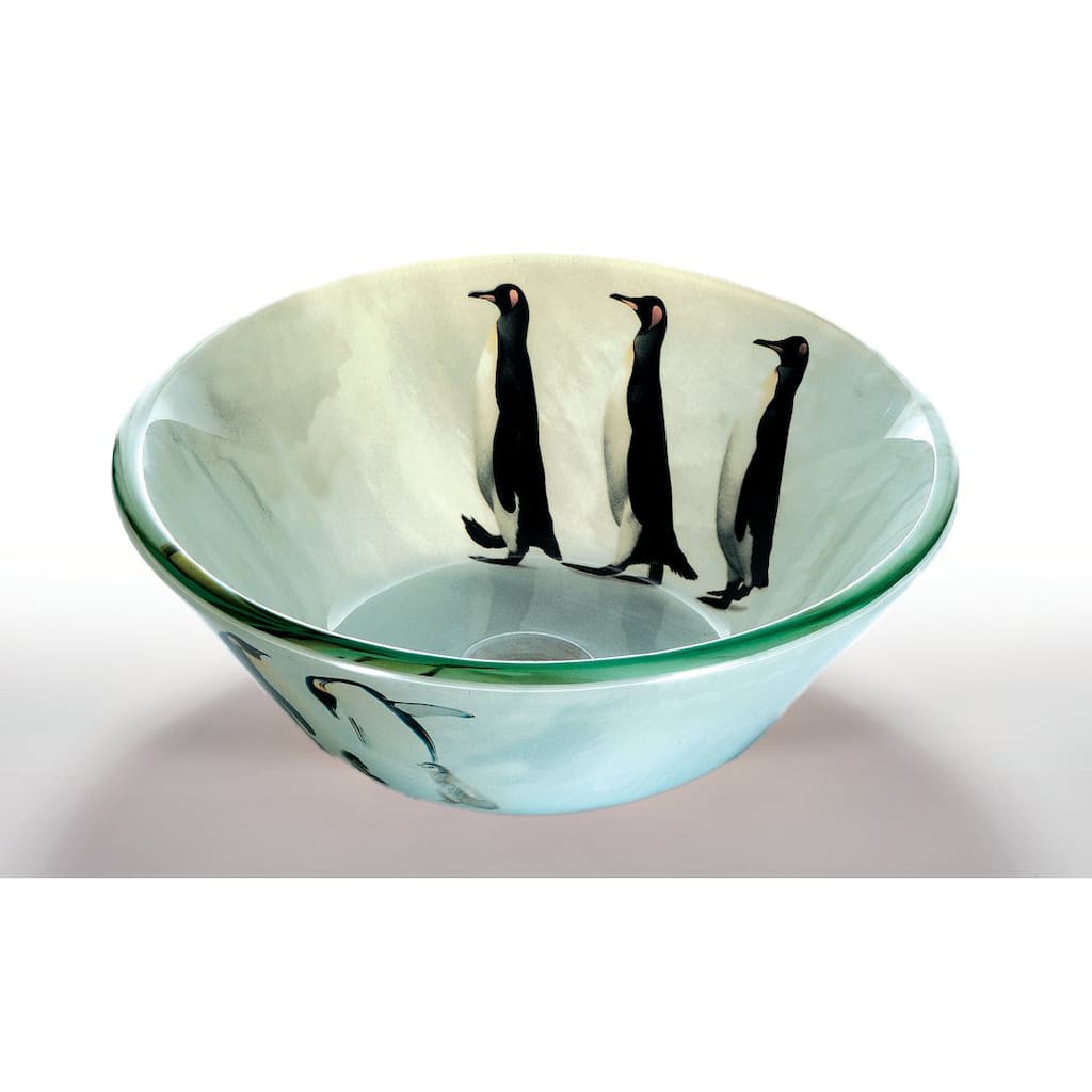 Penguin Glass Bowl Vessel Bathroom Sink