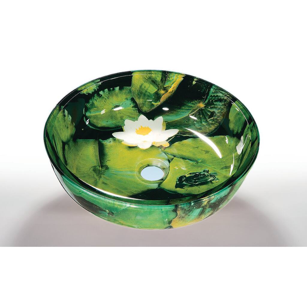 Lilly Pad Glass Bowl Vessel Bathroom Sink