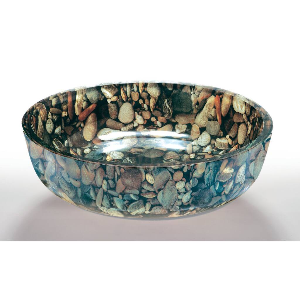 Pebble Glass Bowl Vessel Bathroom Sink