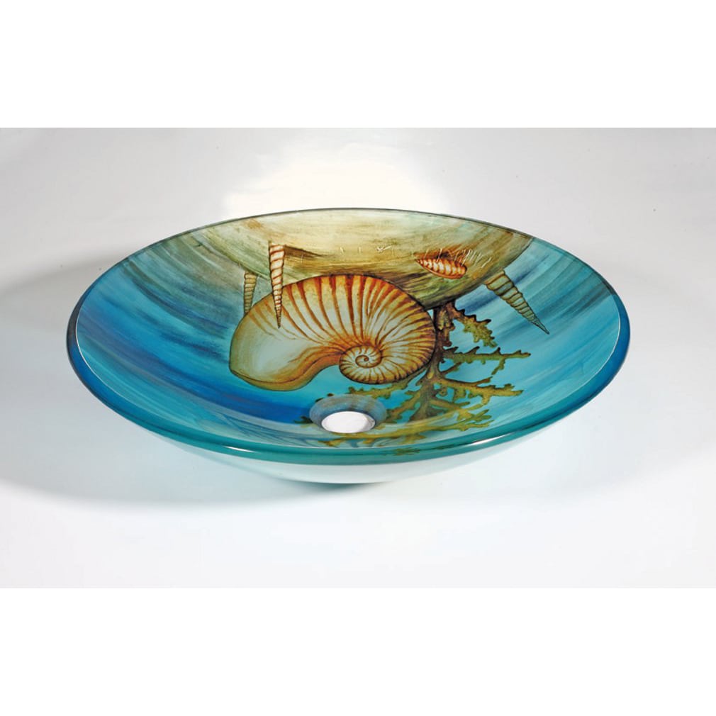 Seashell Glass Bowl Vessel Bathroom Sink