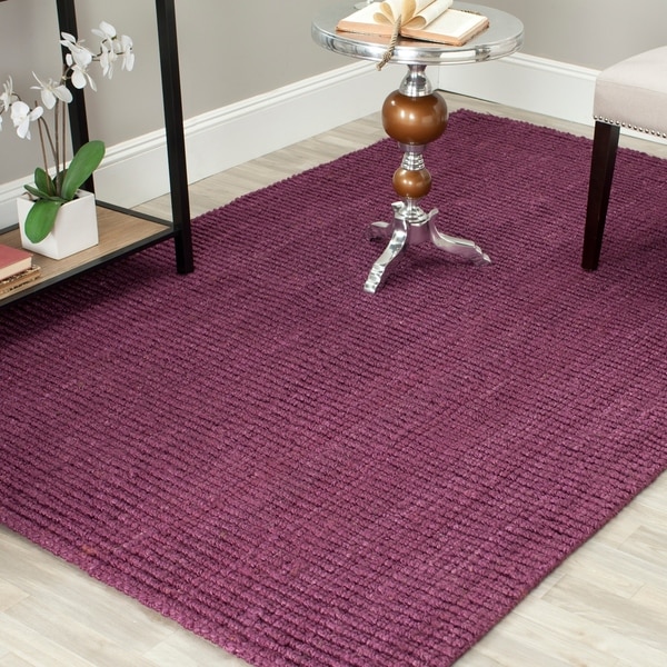 Safavieh Casual Natural Fiber Hand-Woven Purple Chunky Thick Jute Rug - 8' x 10'