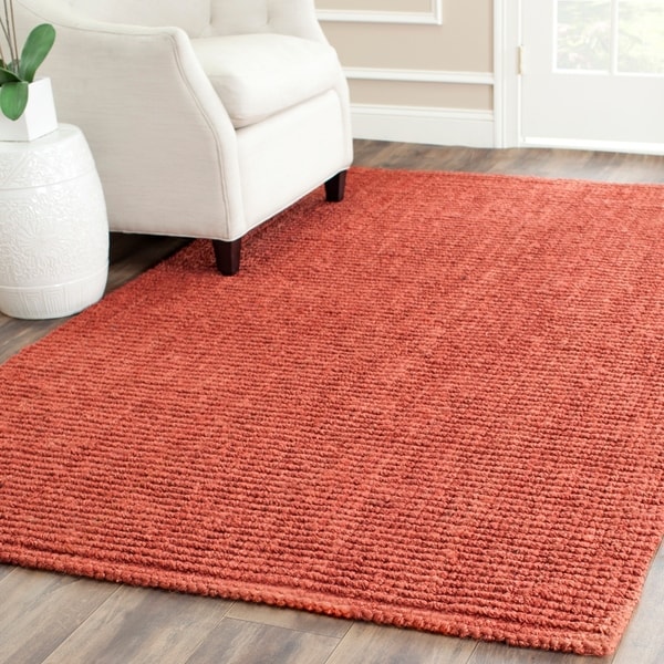 Safavieh Casual Natural Fiber Hand-Woven Rust Chunky Thick Jute Rug - 9' x 12'