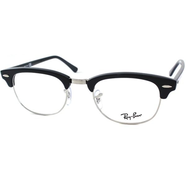 Shop Ray-Ban Unisex RX 5154 Clubmaster 2000 Black And Silver Optical ...