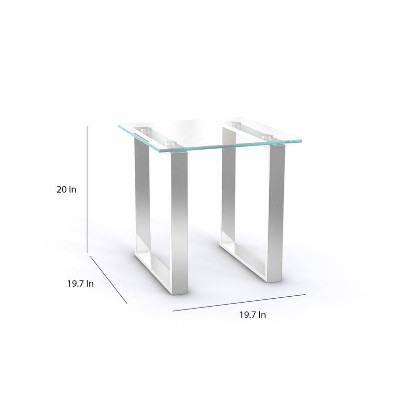 Porch & Den Arnold Glass and Chrome End Table