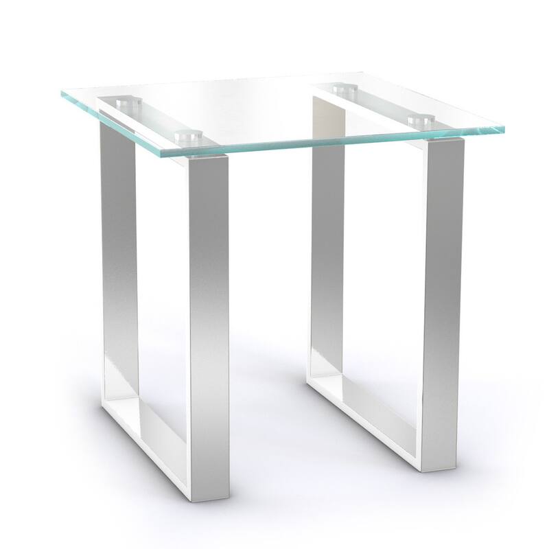 Porch & Den Arnold Glass and Chrome End Table
