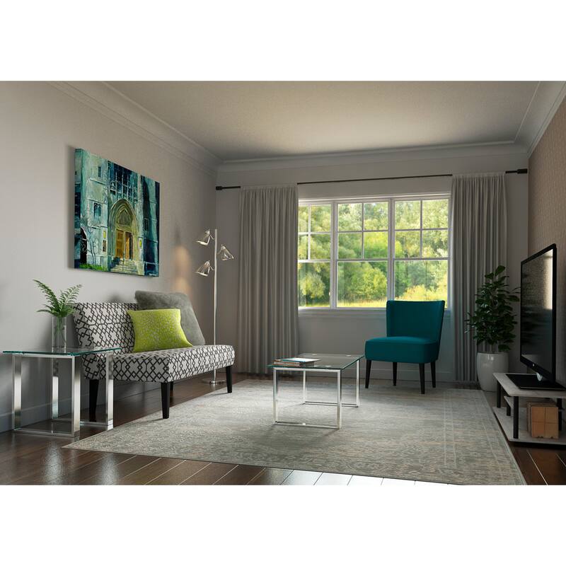 Porch & Den Arnold Glass and Chrome End Table