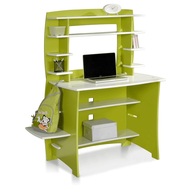 Shop Legare Kids 36 Inch Green White Desk And Hutch Overstock
