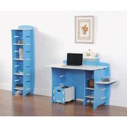 Shop Legare Kids Blue White Desk With File Cart Free Shipping