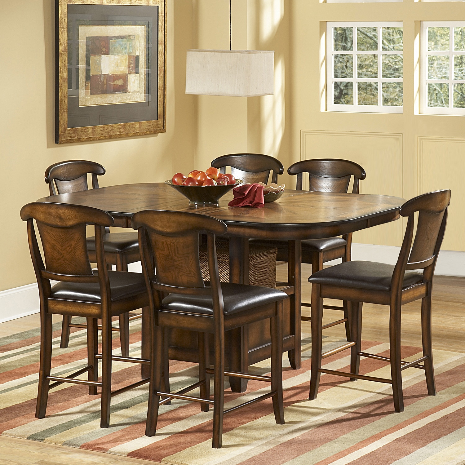 Tribecca Home Tribecca Home Glenbrook 7 Piece Counter Height Dining Set Brown Size 7 Piece Sets