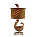 Peacock 1-Light Lamp w/Slant Pleats Shade