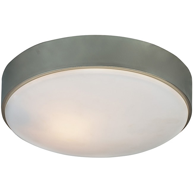 Transitional 1 Light Brushed Nickel Flush Fixture