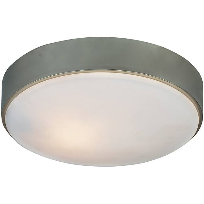 Transitional 1 Light Brushed Nickel Flush Fixture