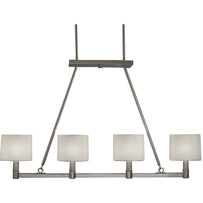 Contemporary 4 Light Brushed Nickel Island Light