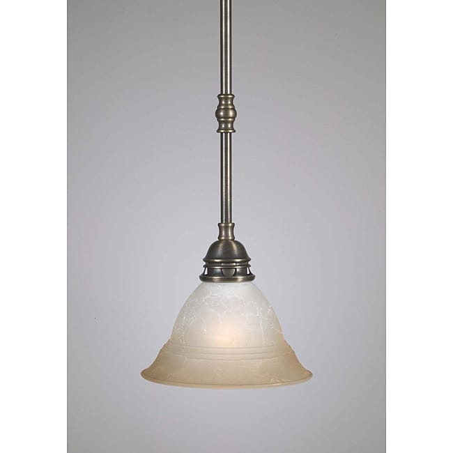 Transitional 1 Light Antique Brass Mini Pendant