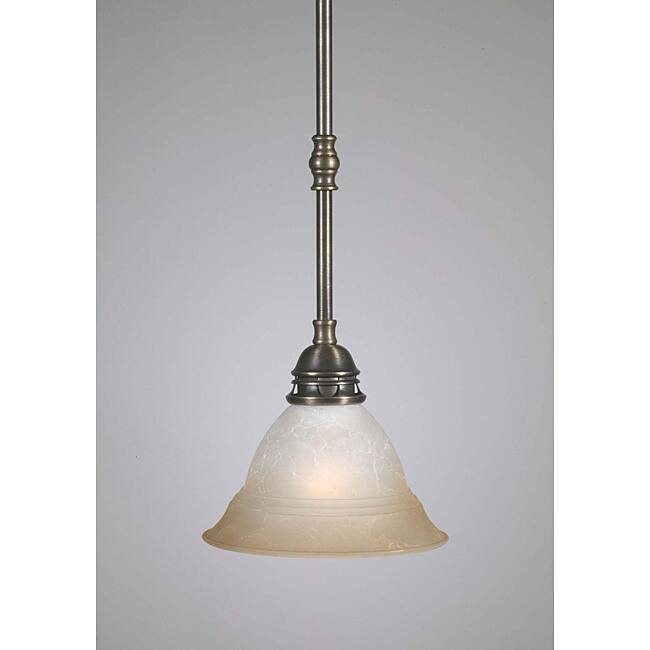 Transitional 1 Light Antique Brass Mini Pendant