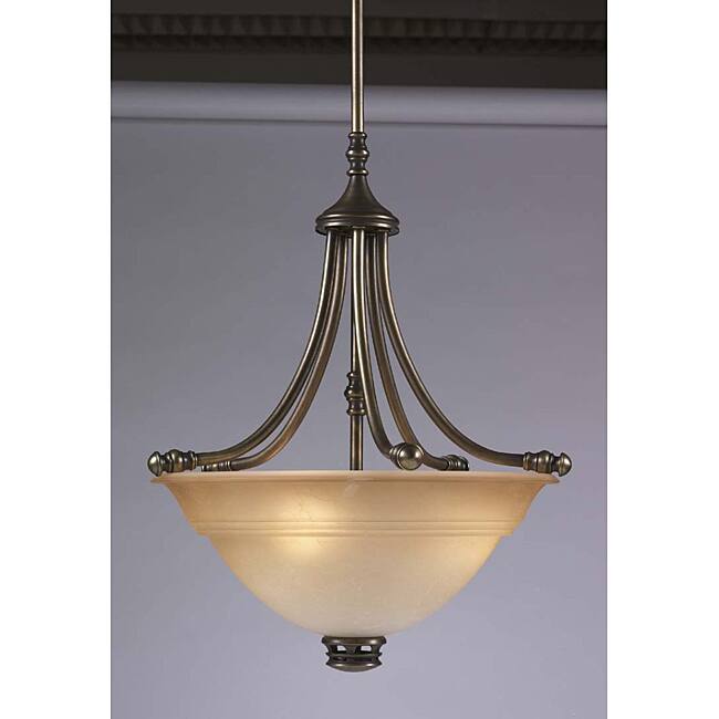 Transitional 3 Light Antique Brass Pendant