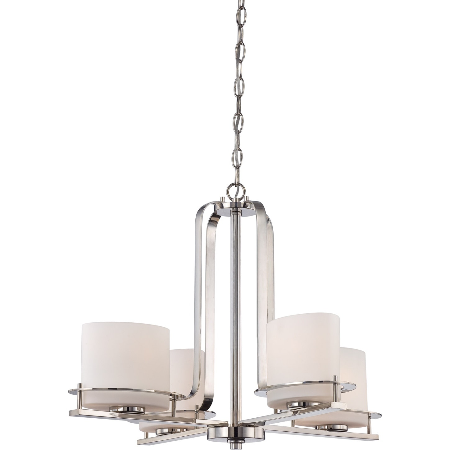 Nuvo Loren 4 light Polished Nickel Chandelier