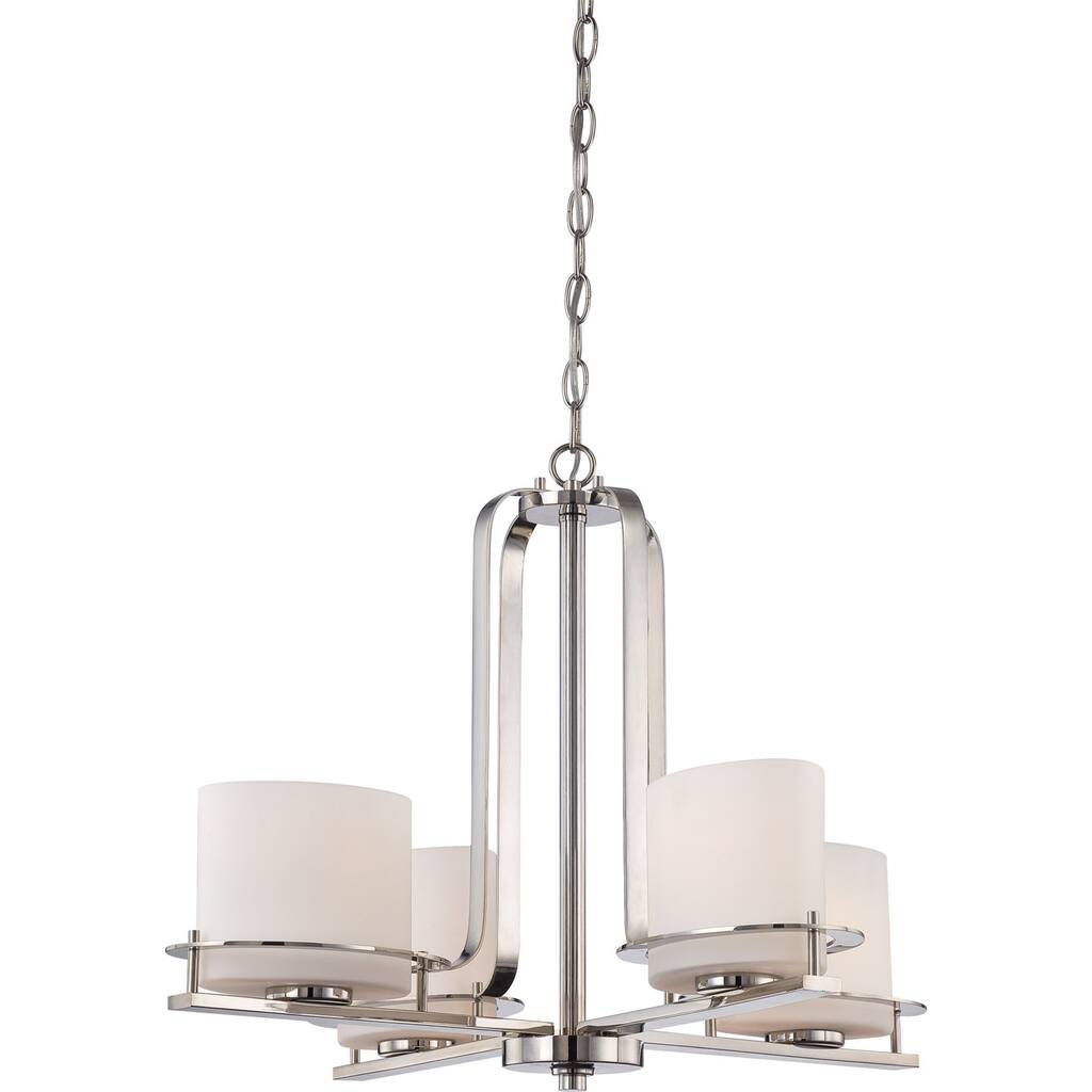 Nuvo Loren 4-light Polished Nickel Chandelier