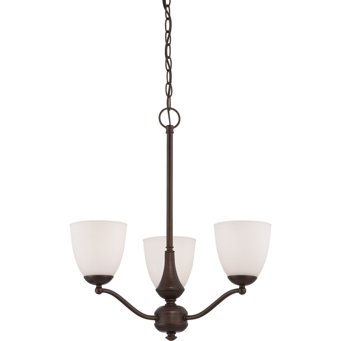 Nuvo Patton Traditional Three light Prairie Bronze Chandelier