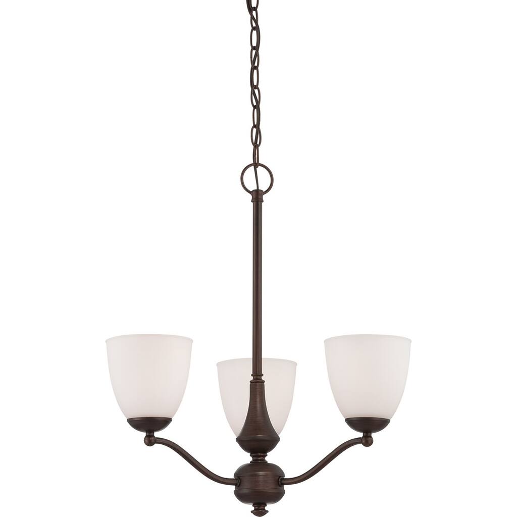 Nuvo Patton Traditional Three-Light Prairie Bronze Chandelier