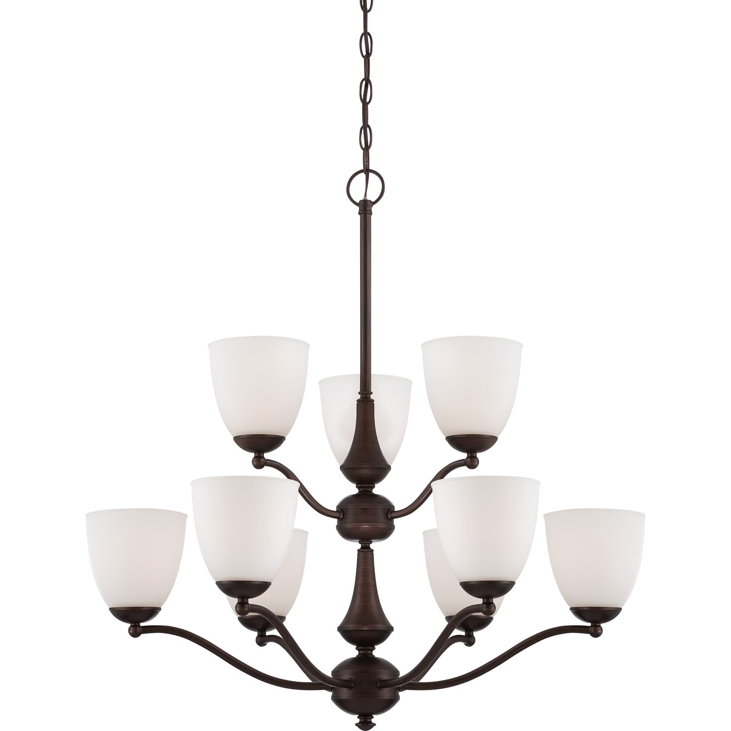 Nuvo Patton 9 light Prairie Bronze Chandelier