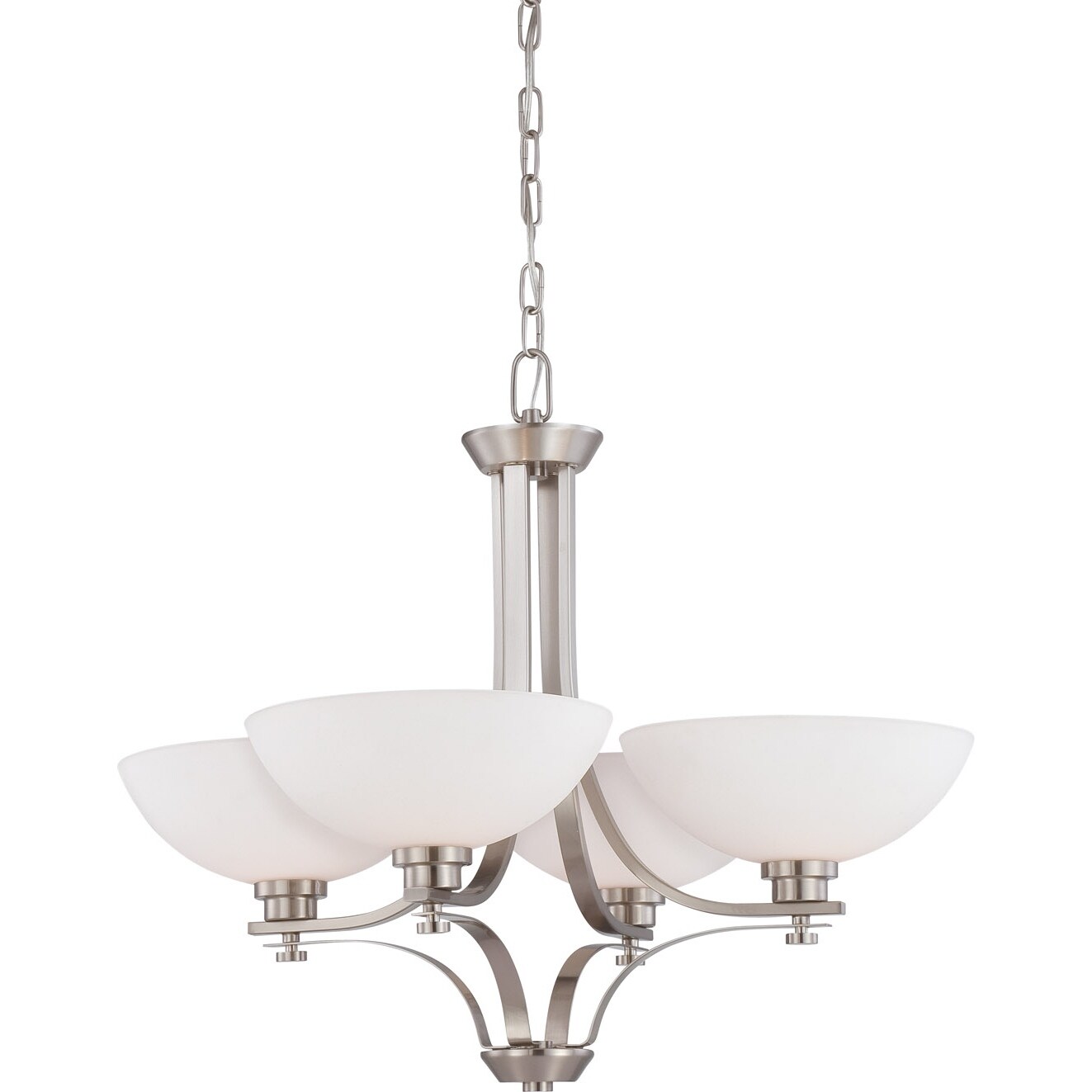 Nuvo Bentley 4-light Brushed Nickel Chandelier (Brushed Nickel - Frosted Glass) - Chandeliers For Bedrooms by Overstock.com