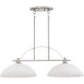 Nuvo 'Bentley' 2-light Brushed Nickel Pendant - White/Silver